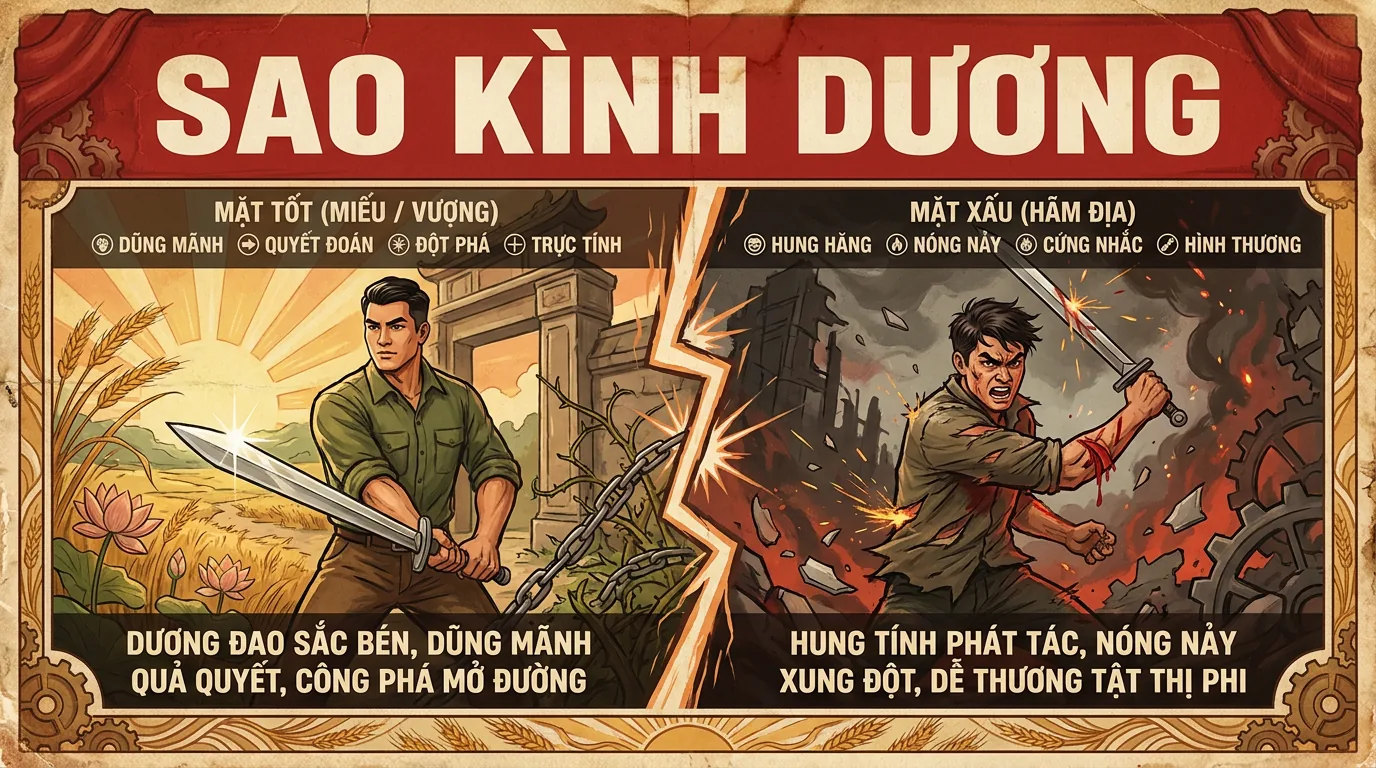 Sao Kình Dương, Dương Đao Sắc Bén Trong Tử Vi Đẩu Số